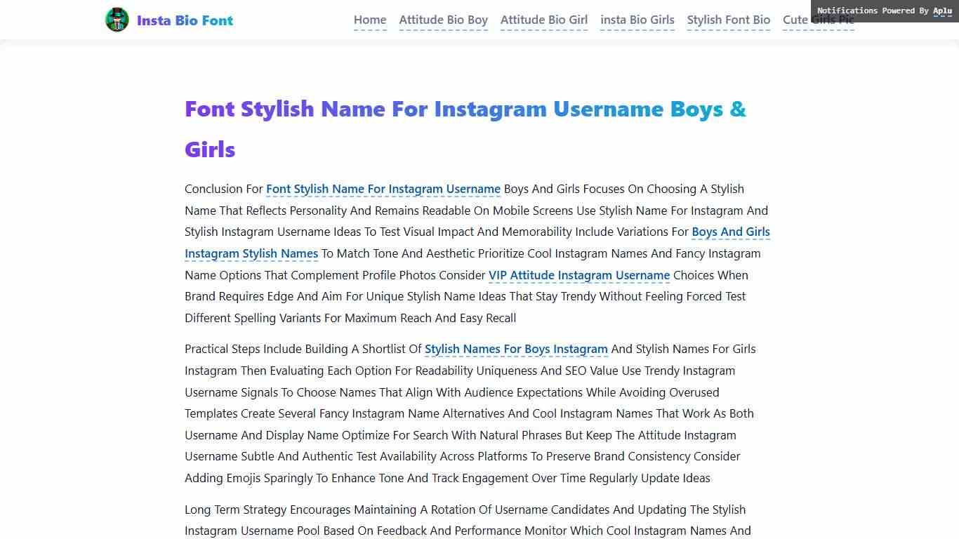 [1000+] Font Stylish Name For Instagram Username Boys & Girls [2026]